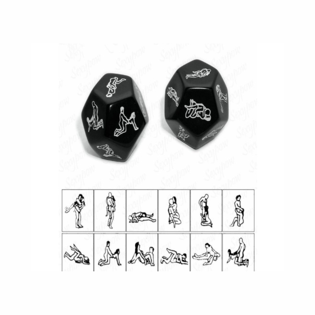 Dado Erótico Del KAMASUTRA 12 Posturas. NEGRO