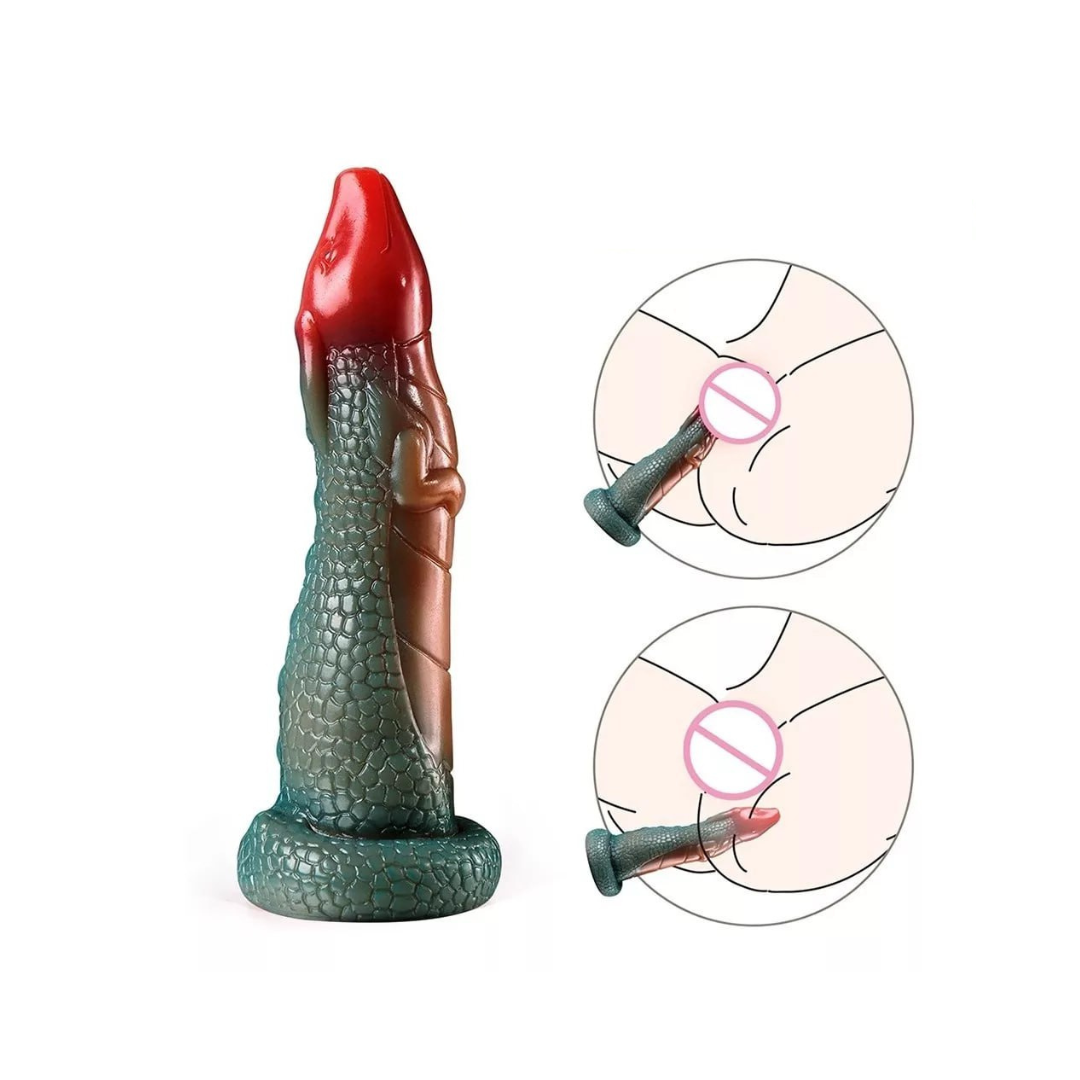 Dildo Dragon texturizado con ventosa