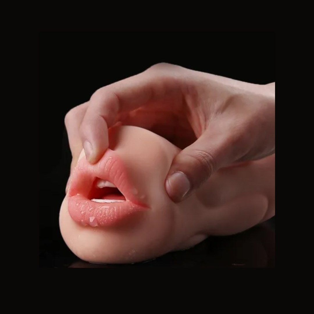 Masturbador 2 en 1, realista boca- vagina 17 cm