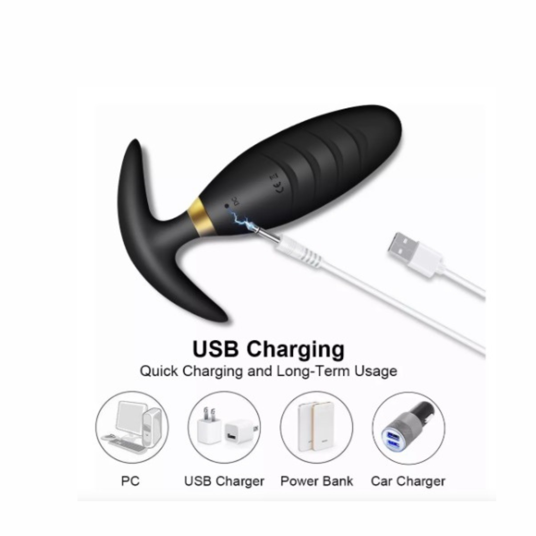 Plug anal ancla con vibración Recargable y control