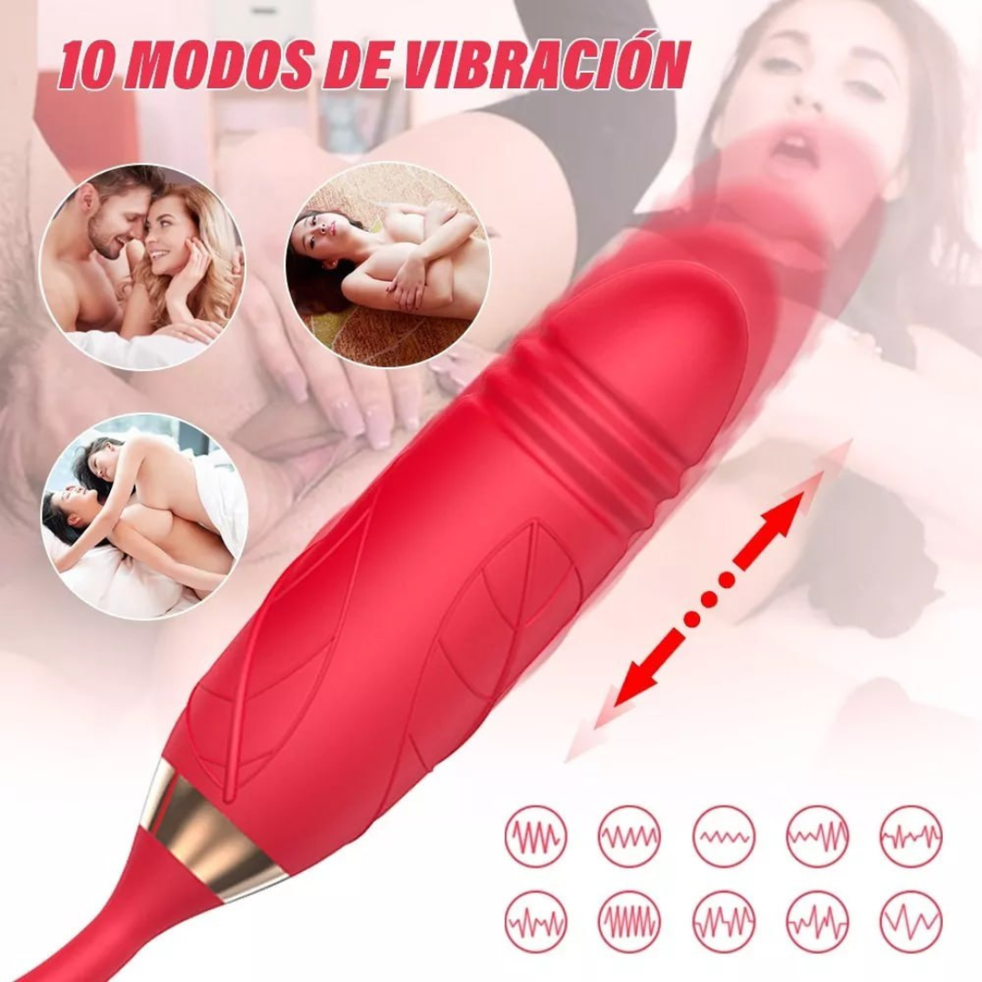 Succionador en forma de flor con vibrador punto G Recargable