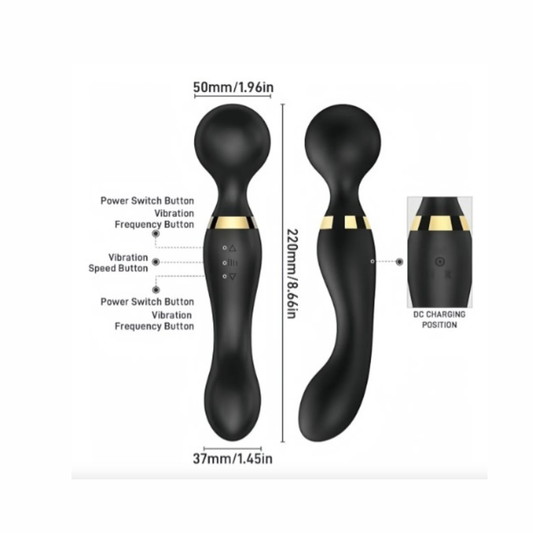 Vibrador Dual Masajeador Punto G y Clit* Recargable Negro