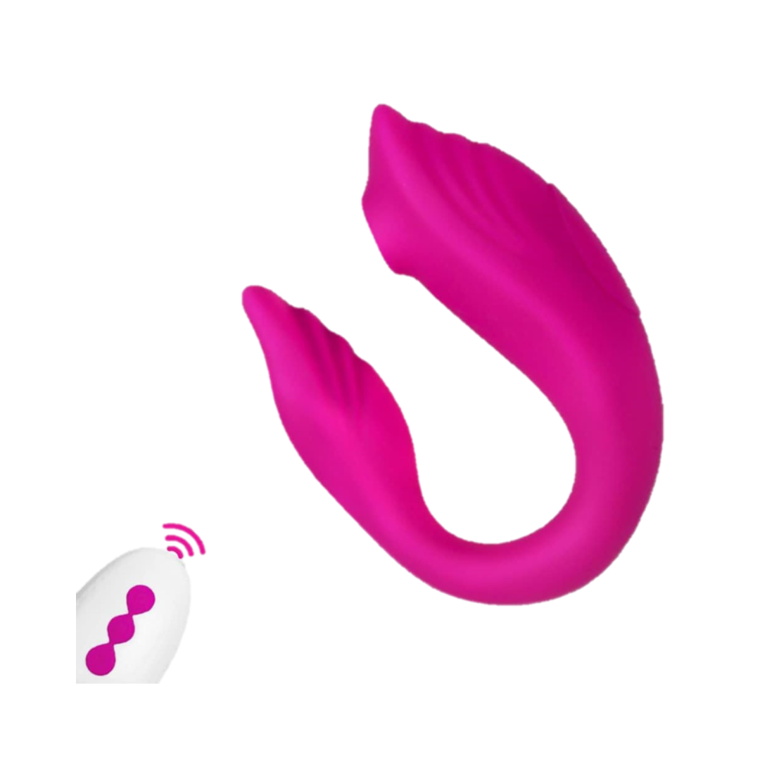 Succionador y vibrador en U con control remoto Recargable ROSA – Dulce  Placer Sex Shop