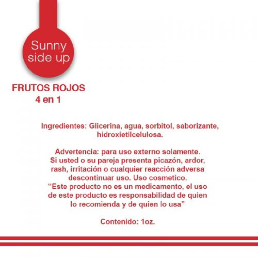 Lubricante 4 en 1 Frutos rojos Sunny Side Up 29ml