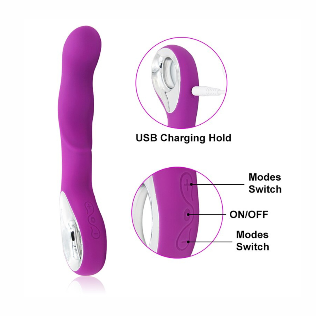 Luxury G-Spot vibrador con agarre Morado Recargable