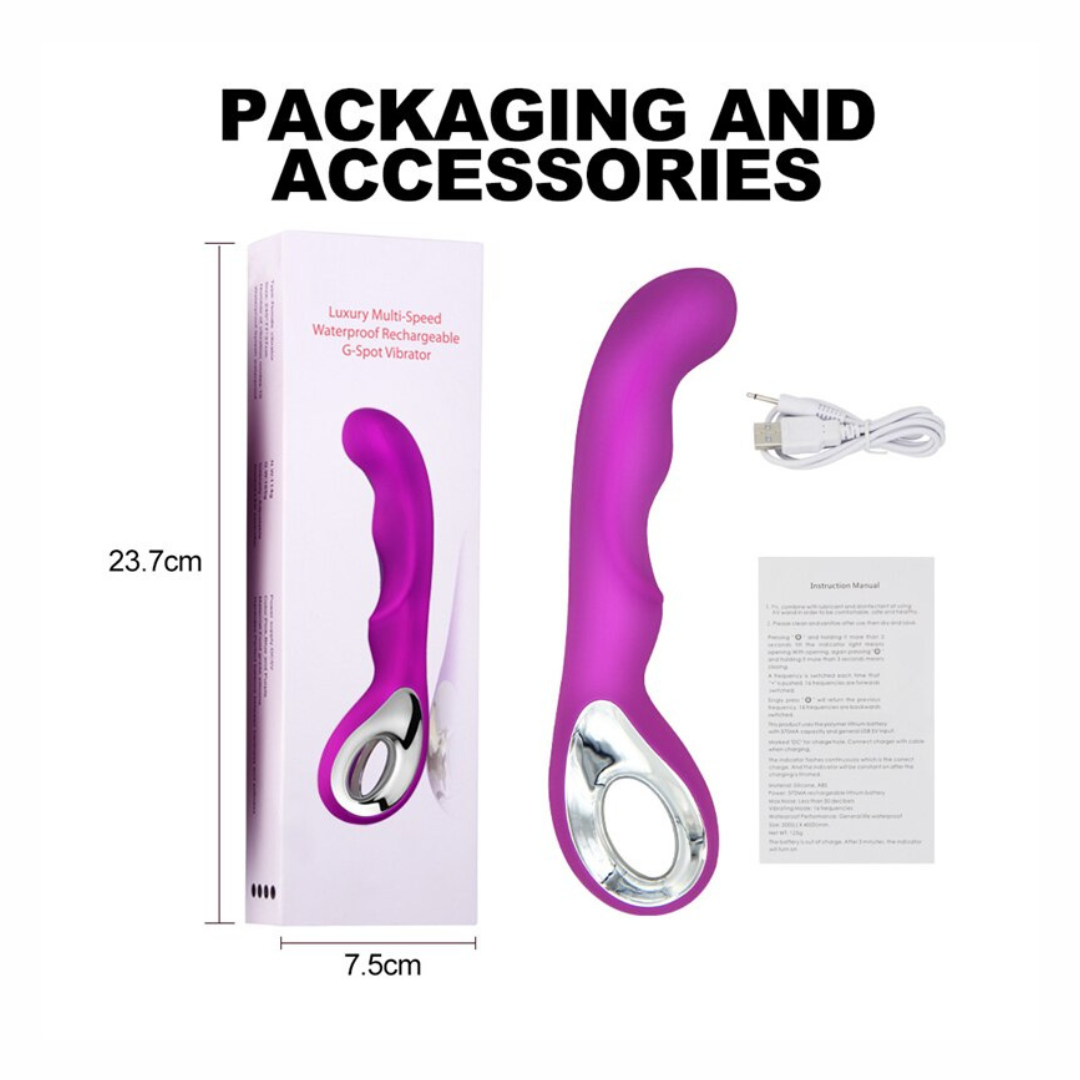 Luxury G-Spot vibrador con agarre Morado Recargable