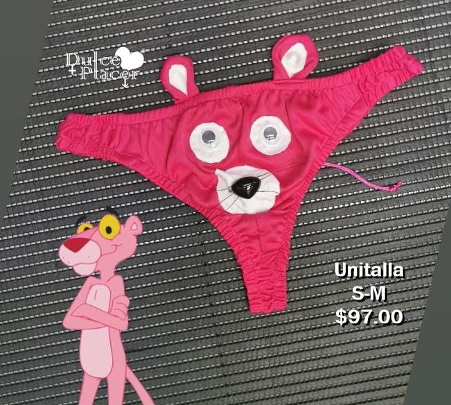 Tanga Masculina temática pantera rosa
