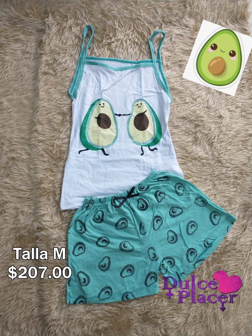 Pijama de short Aguacate