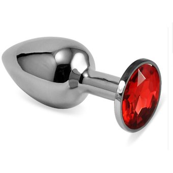 Plug Anal Metálico con Joya ROJA _Chico