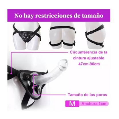 Arnés Strap On con Dildo Efecto transparente