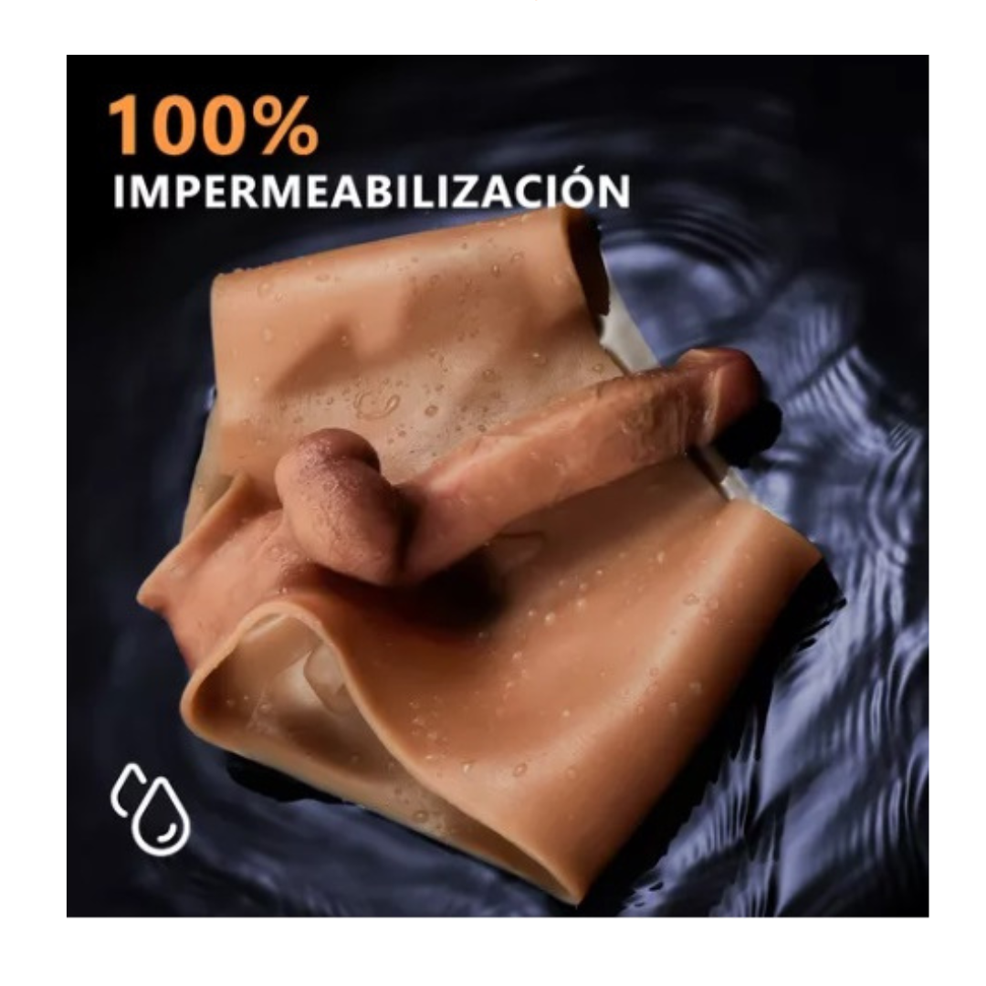 Calzón de silicón con dildo realista Calzón flexible de talla chica a talla mediana