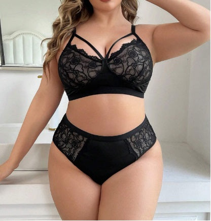 Coordinado Bralet de encaje negro Talla 2XL