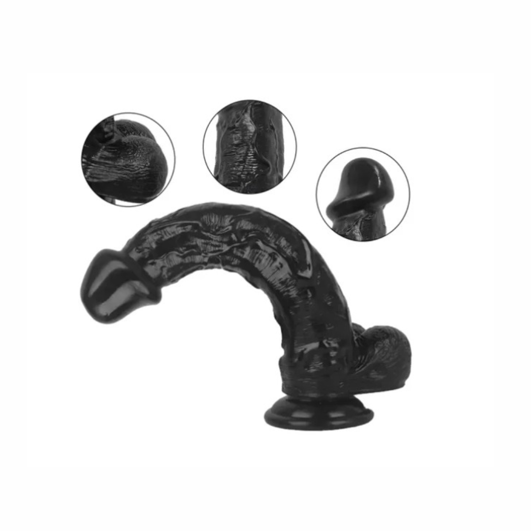 Dildo consolador realista Negro 19cm