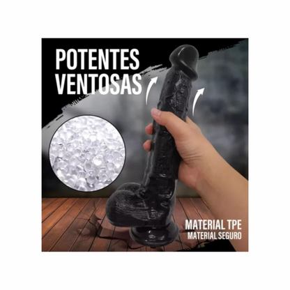 Dildo consolador realista Negro 19cm