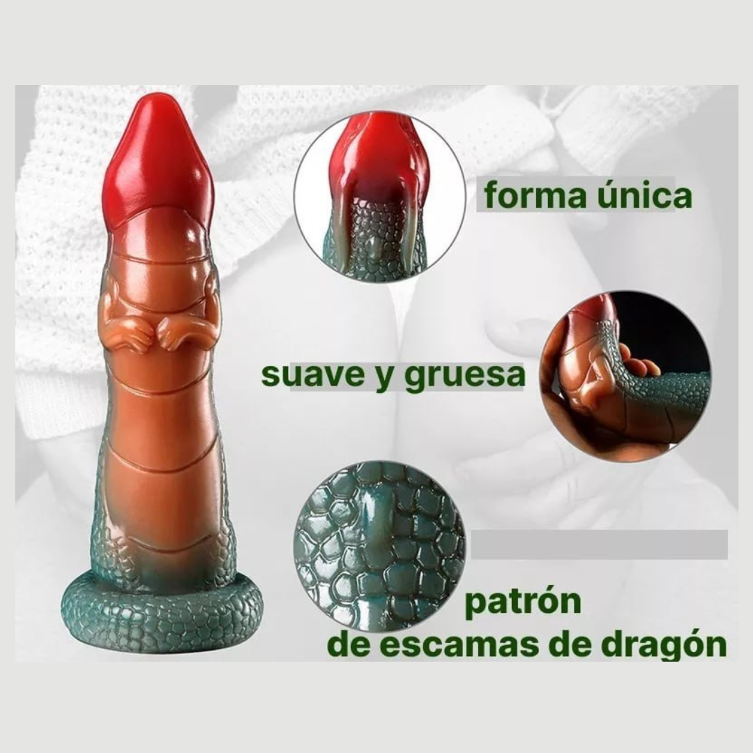 Dildo Dragon texturizado con ventosa 19.5cm