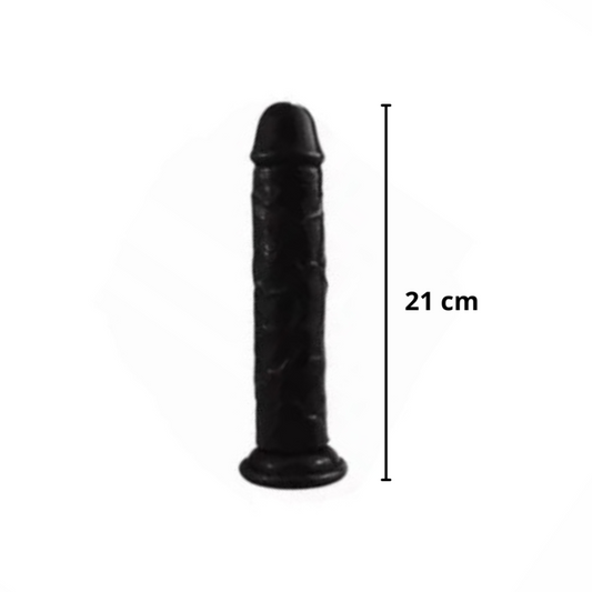 Dildo ADI con ventosa silicona negro 21 cm