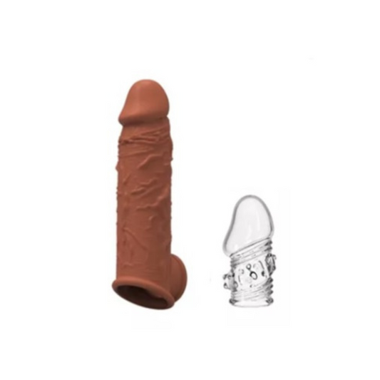 Kit Funda para pene con extensión de 3 cm en la punta y mini funda cabeza