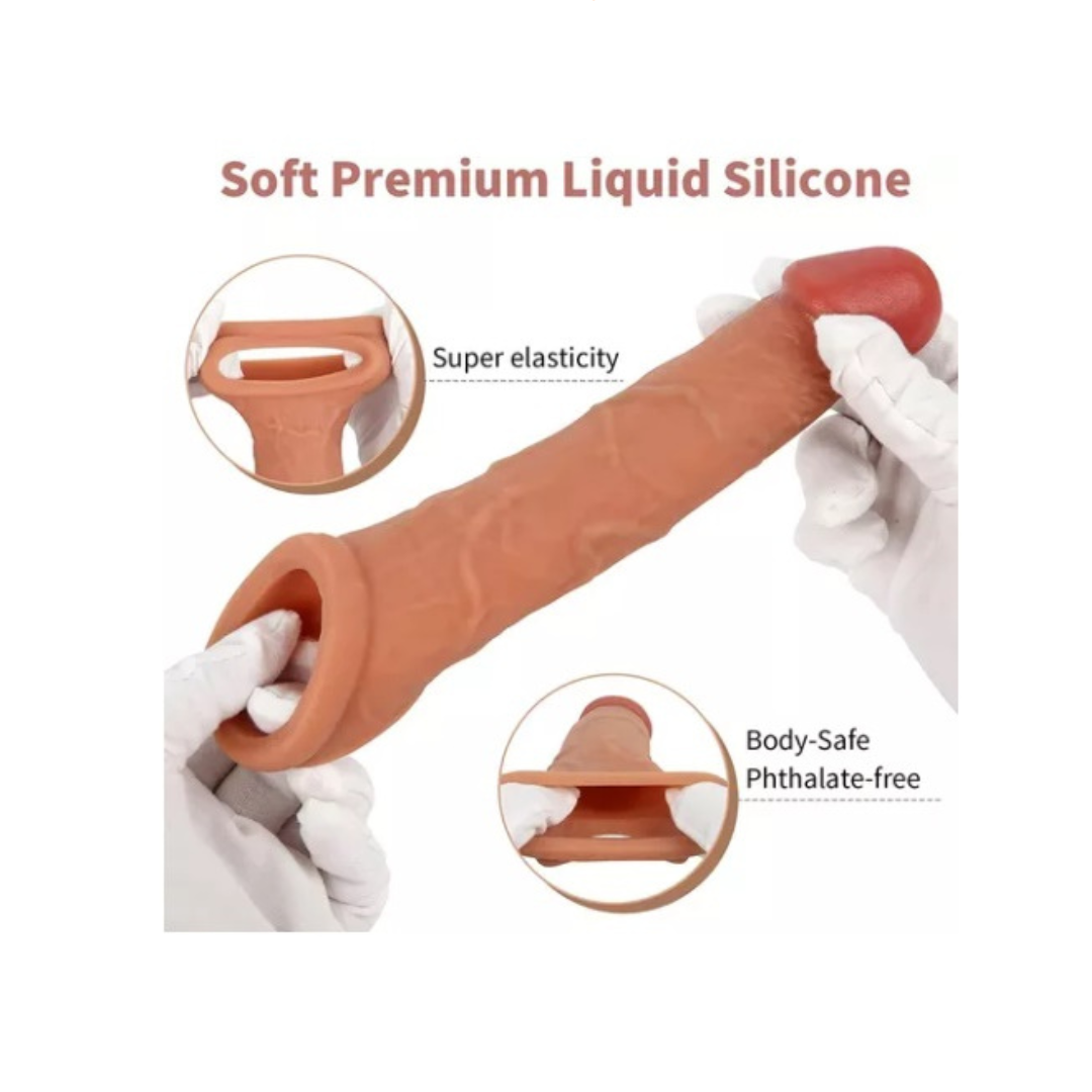 Funda realista para pene con 3 cm de extensión en la punta