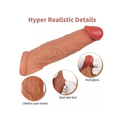 Funda realista para pene con 3 cm de extensión en la punta