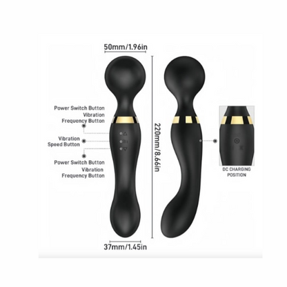 Vibrador Dual Masajeador Punto G y Clit* Recargable Negro