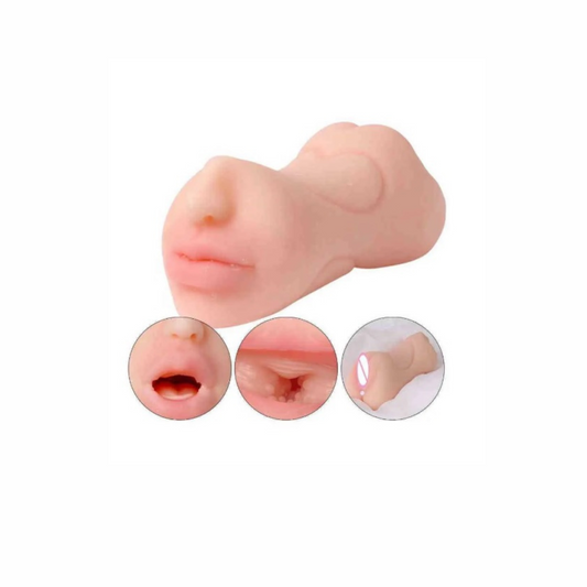 Masturbador 3 en 1 Boca, Vagina, Ano 15 cm