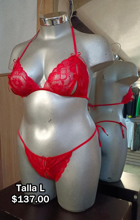 Coordinado de aberturas Talla Grande Rojo