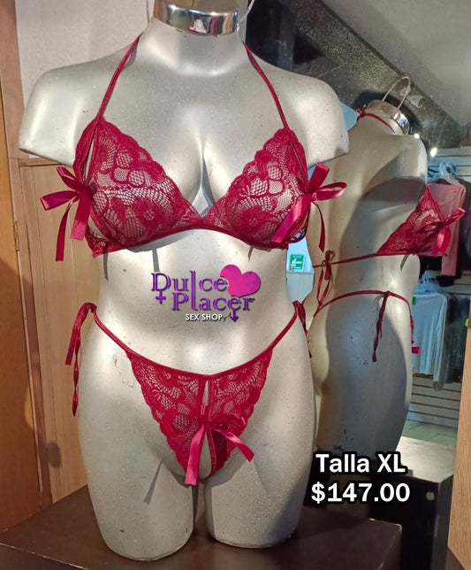 Conjunto aberturas talla Plus vino