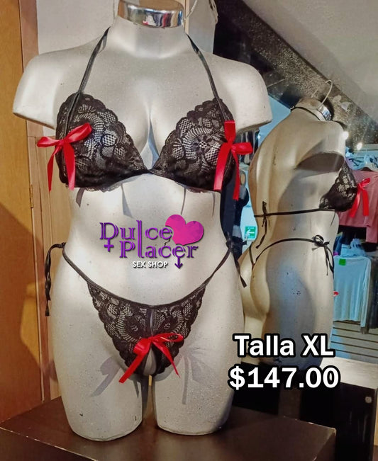 Conjunto aberturas talla Plus Negro