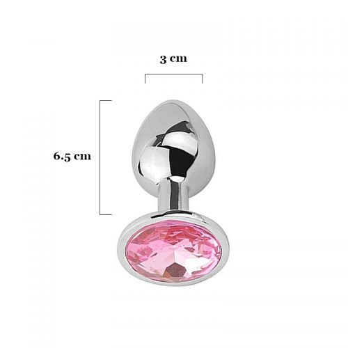 Plug Metálico Seamless Silver Cristal rosa