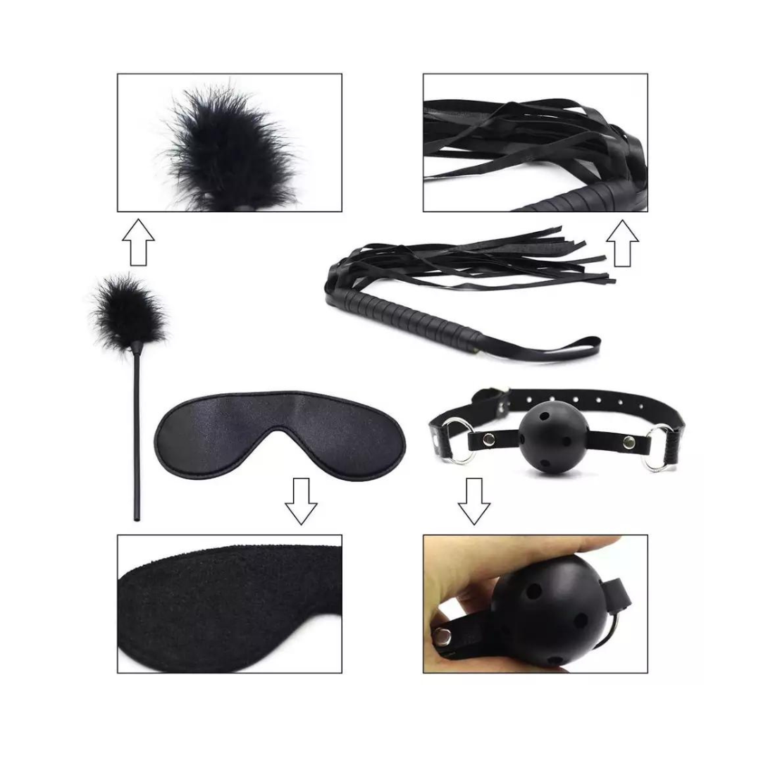 Kit Fetish BDSM ataduras y accesorios de 10 piezas