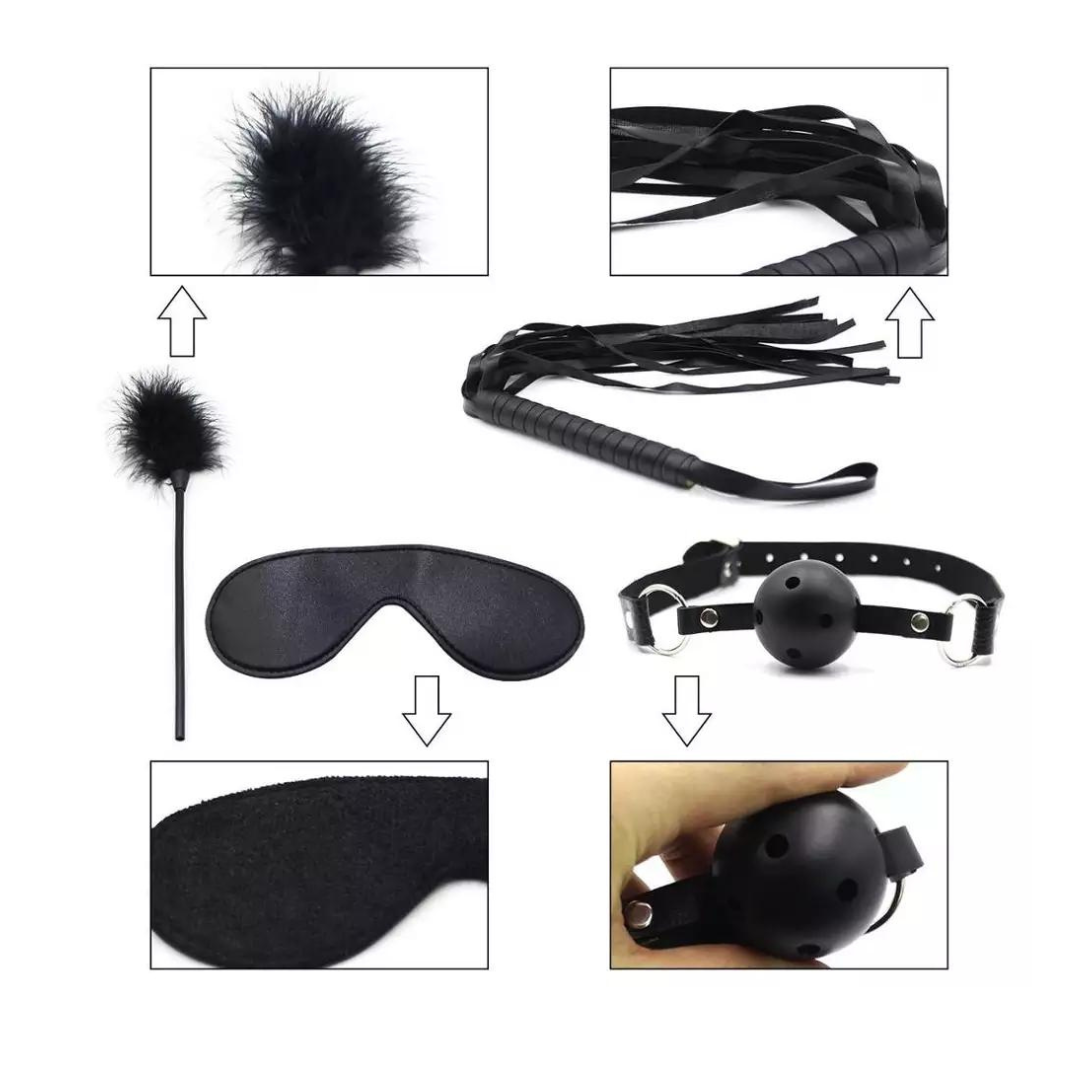 Kit Fetish BDSM ataduras y accesorios de 10 piezas