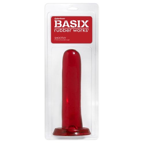 Dildo Basix Rubber Works 5"- Smoothy - Red