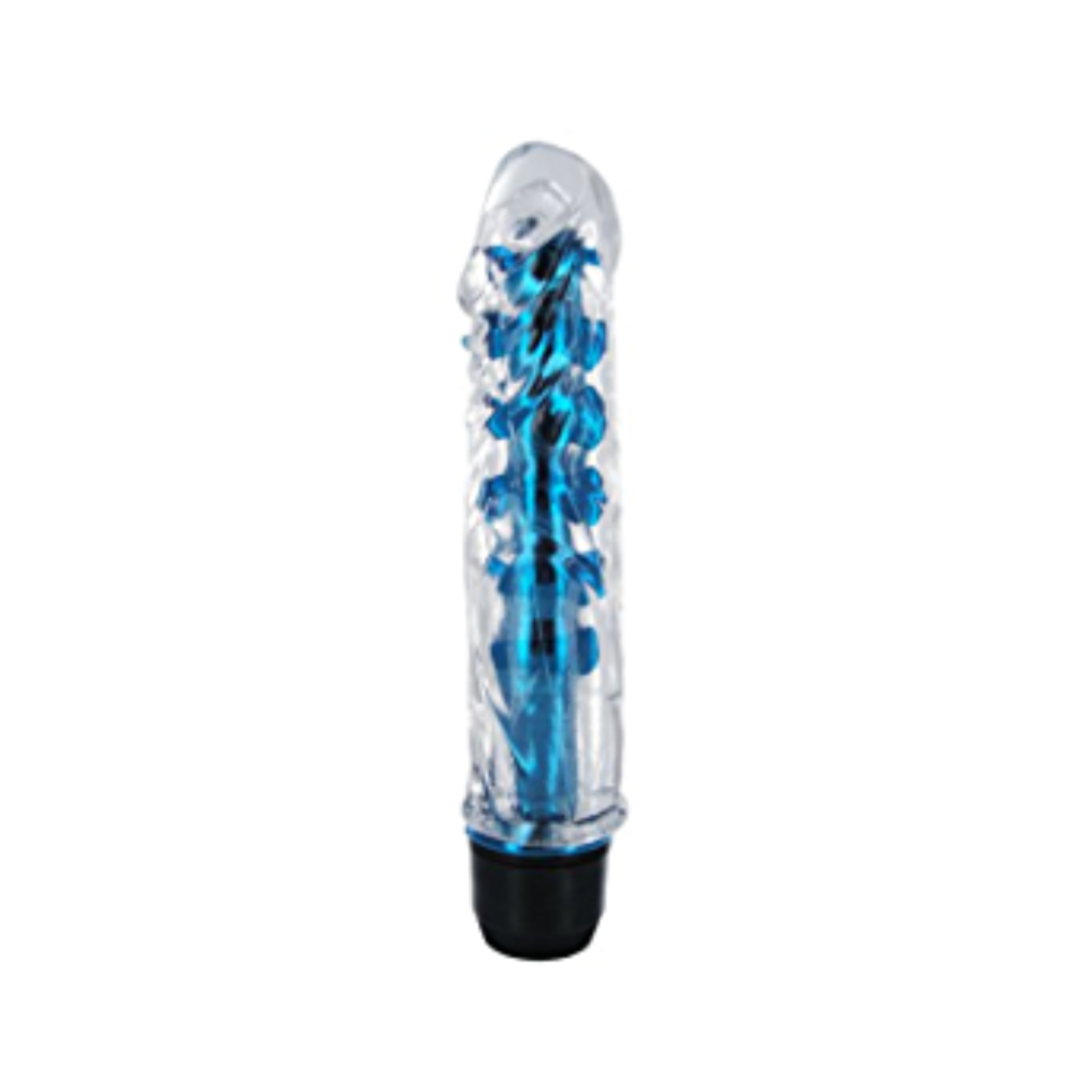 Vibrador Mr. Twister Crystal Azul con funda de regalo