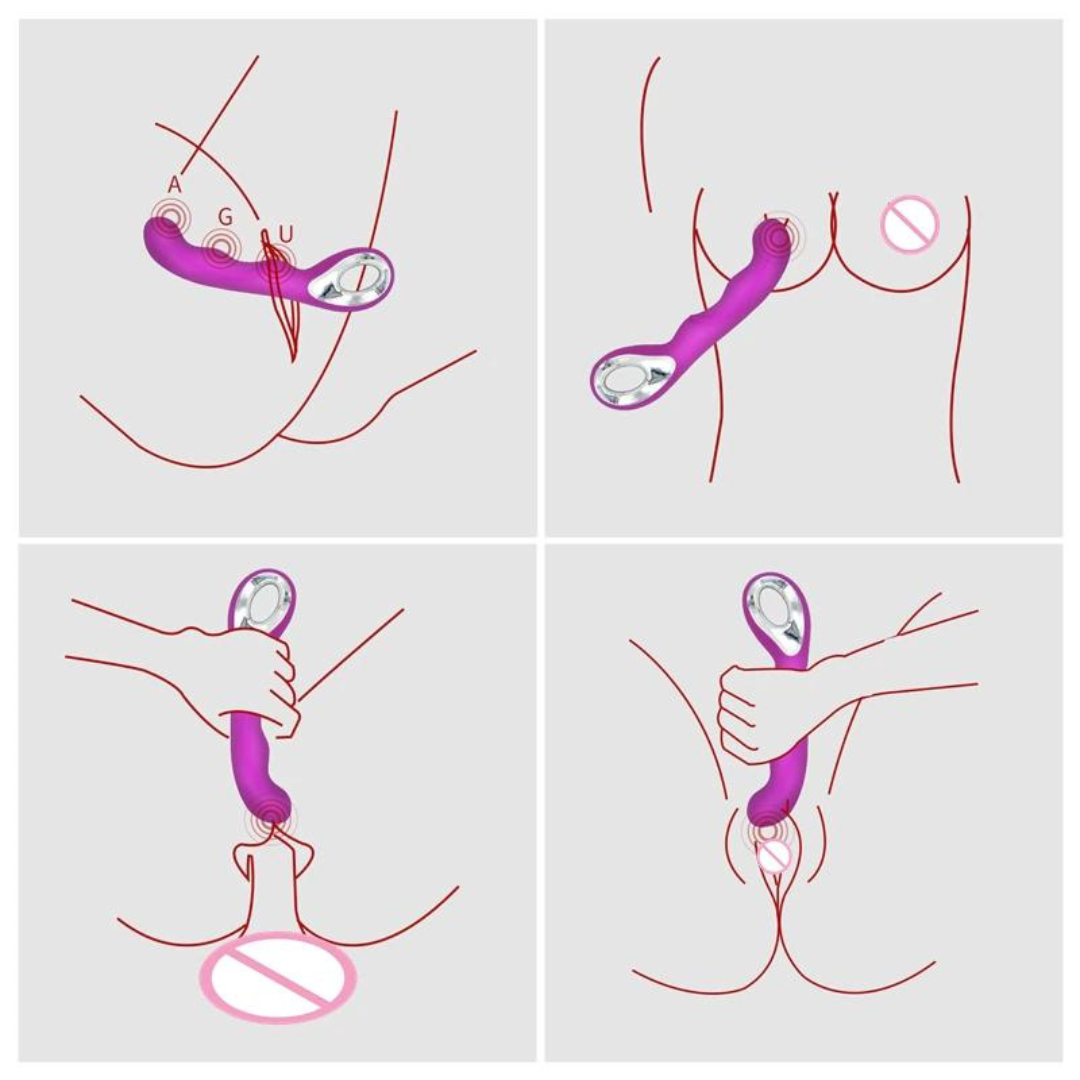 Luxury G-Spot vibrador con agarre Rosa Recargable 20cm
