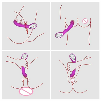 Luxury G-Spot vibrador con agarre Rosa Recargable 20cm