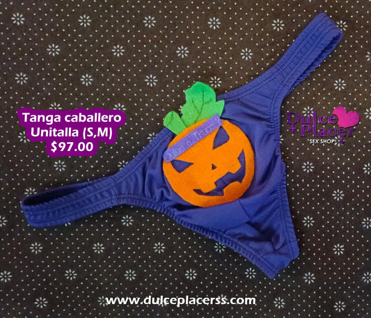 Tanga masculina temática calabaza Halloween